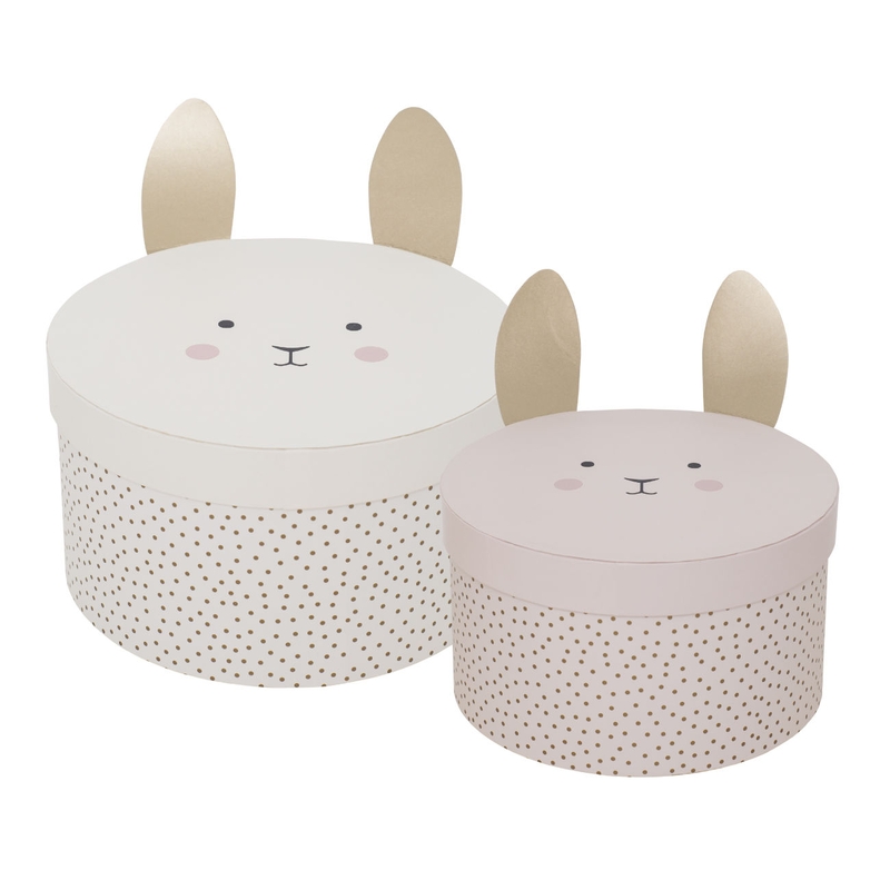 Aufbewahrungsboxen 'Hase' rosa 2er Set