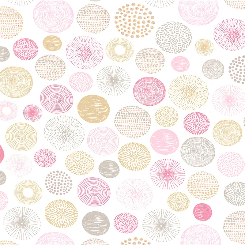 Stoff &#039;Kreise&#039; beige/rosa &#039;Pretty Lili&#039;