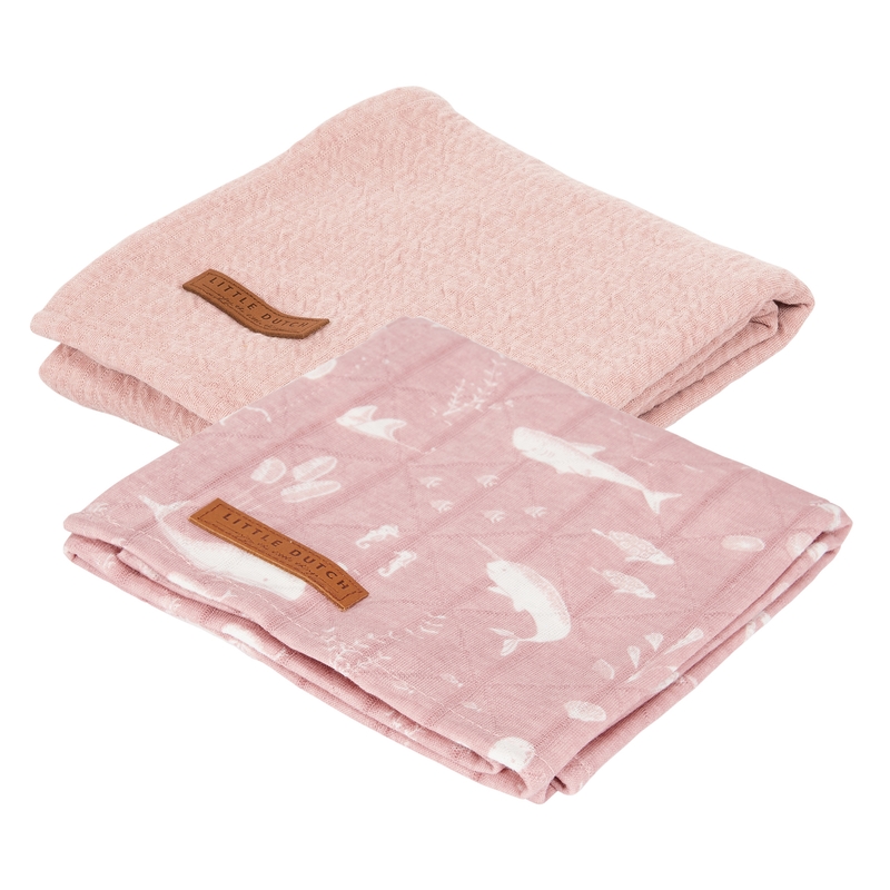 Tücher 'Ocean' rosa 2er Set 70x70cm