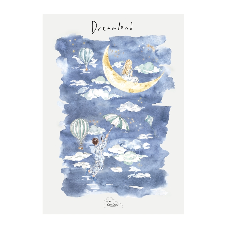Poster &#039;Dreamland&#039; blau 42x59cm