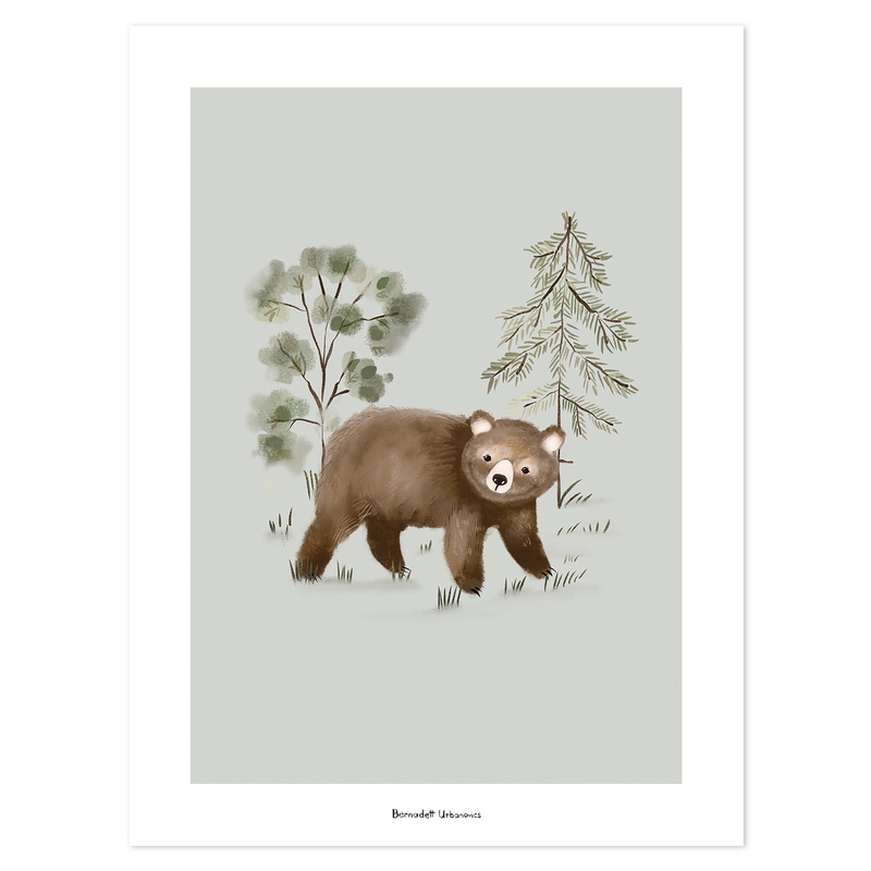 Poster &#039;Little Bear&#039; grün/braun 30x40cm