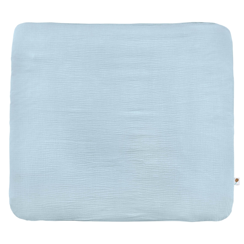Bio Wickelauflagenbezug Musselin pastellblau 85x75cm