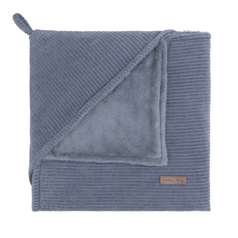 Kapuzendecke Baby &#039;Sense&#039; Samt blau