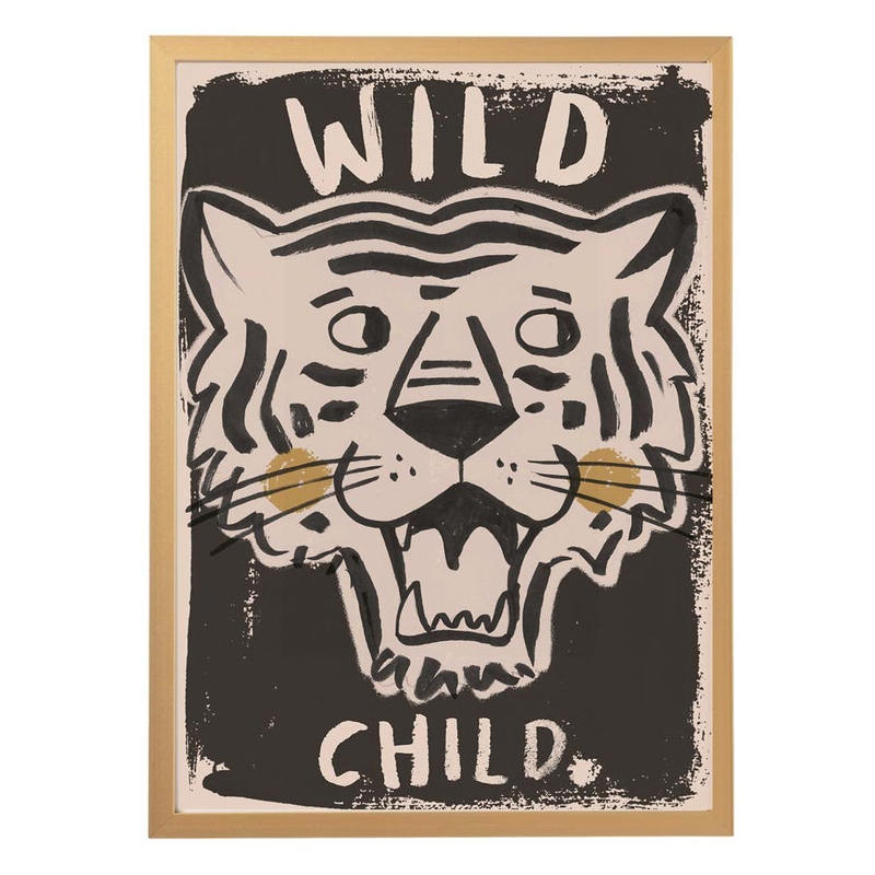 Poster &#039;Tiger Wild Child&#039; schwarz 50x70cm