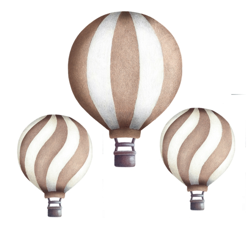Wandsticker &#039;Heißluftballons&#039; beige 3D Optik