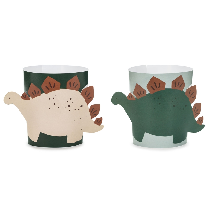 Becherdeko Dino Pappe grün/braun 6 St.
