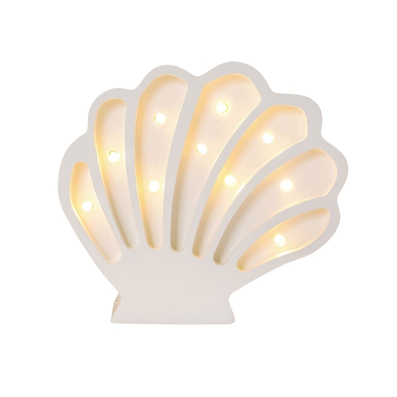 Kleine Kinderlampe &#039;Muschel&#039; weiß 16cm dimmbar