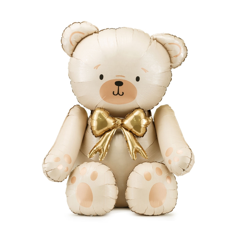 Stand-Luftballon Teddy beige/gold 84cm