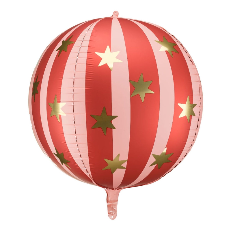 Folienballon Sternenkugel rot/gold 50cm