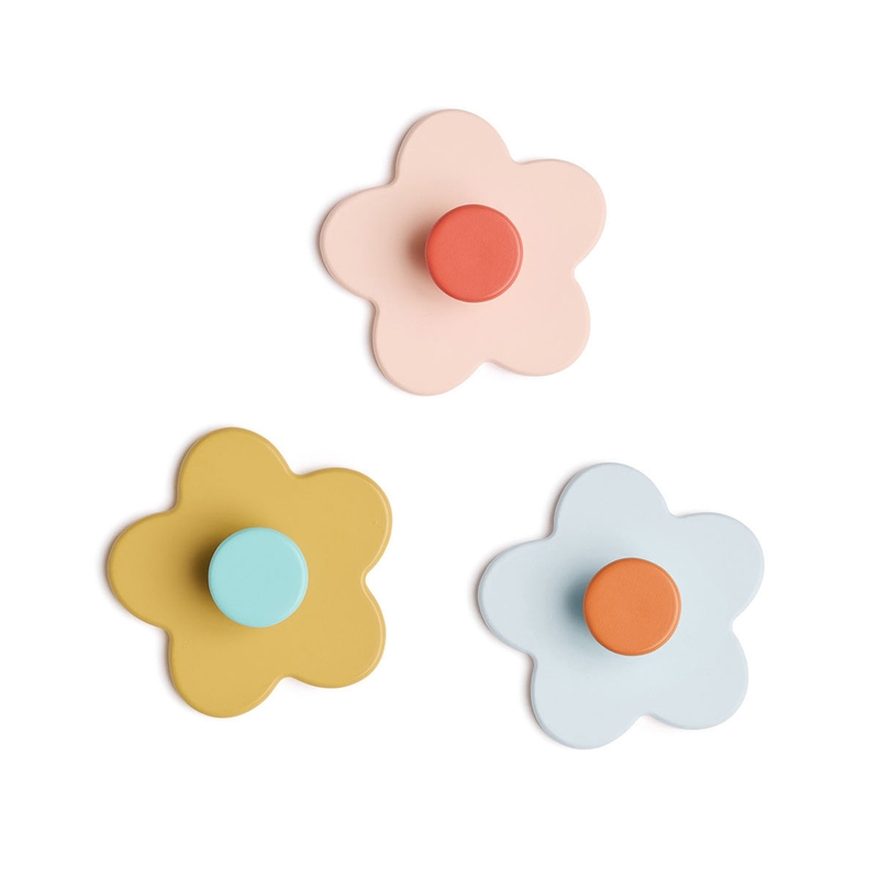 Kleiderhaken &#039;Blumen&#039; pastell 3er Set