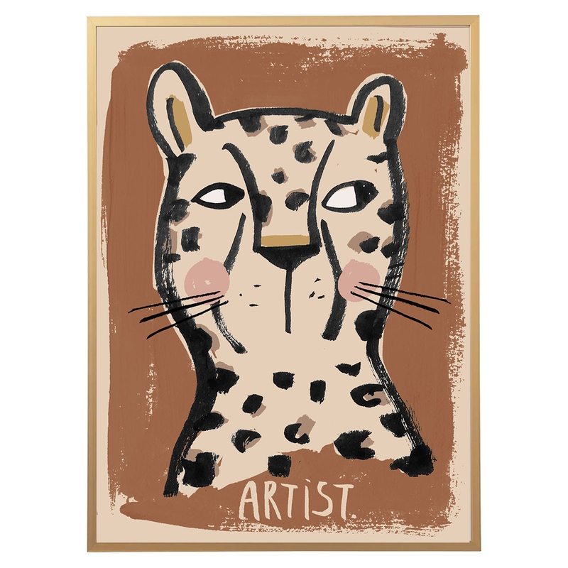 Poster &#039;Artist Leopard&#039; braun/creme 50x70cm