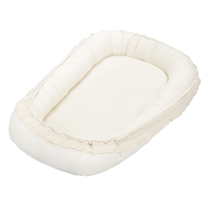 Babynest mit Fransen 'Boho' creme ca. 83cm