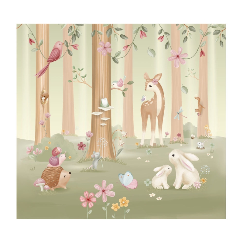 Fototapete &#039;Fairy Garden&#039; Waldtiere 300x280cm