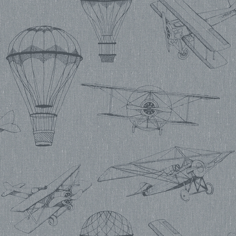 Tapete &#039;Newbie&#039; Flugzeuge &amp; Ballons blau
