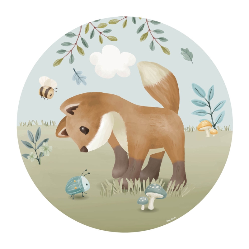 Tapetensticker &#039;Forest Friends&#039; Fuchs blau 100cm