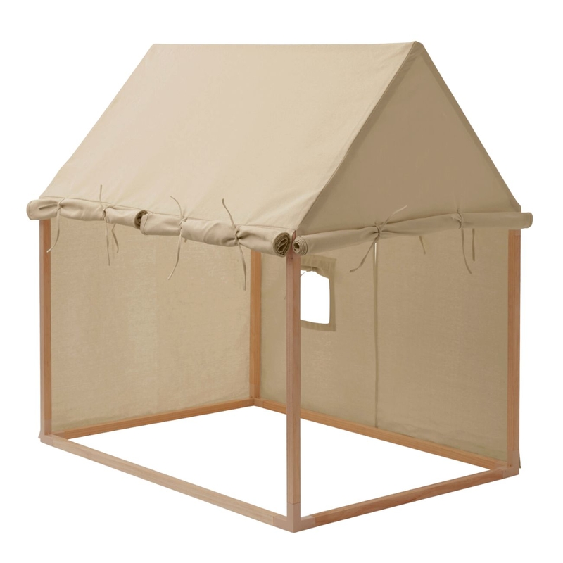 Kinder Spielhaus Holz/Stoff beige 80x110cm