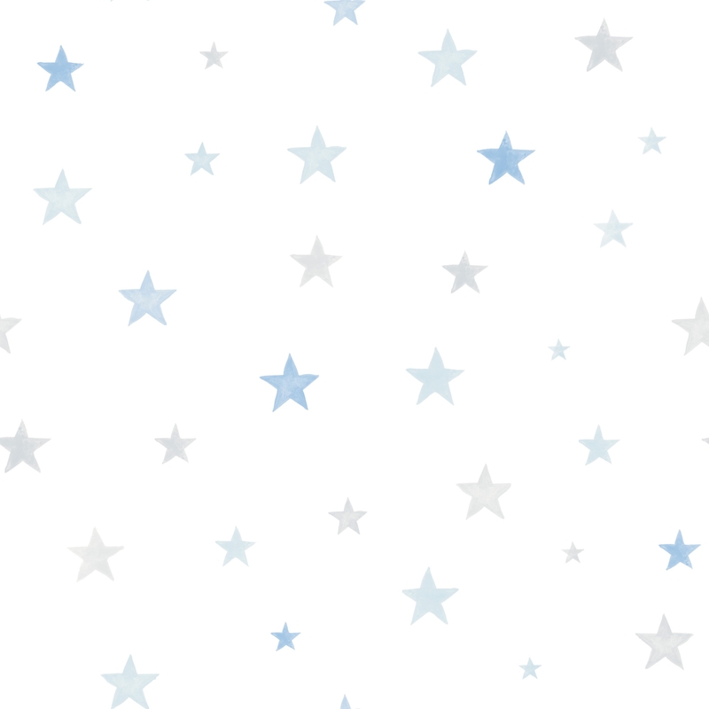 Vliestapete 'Sterne' grau/blau