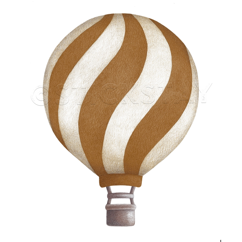 Wandsticker &#039;Heißluftballon&#039; gewellt camel