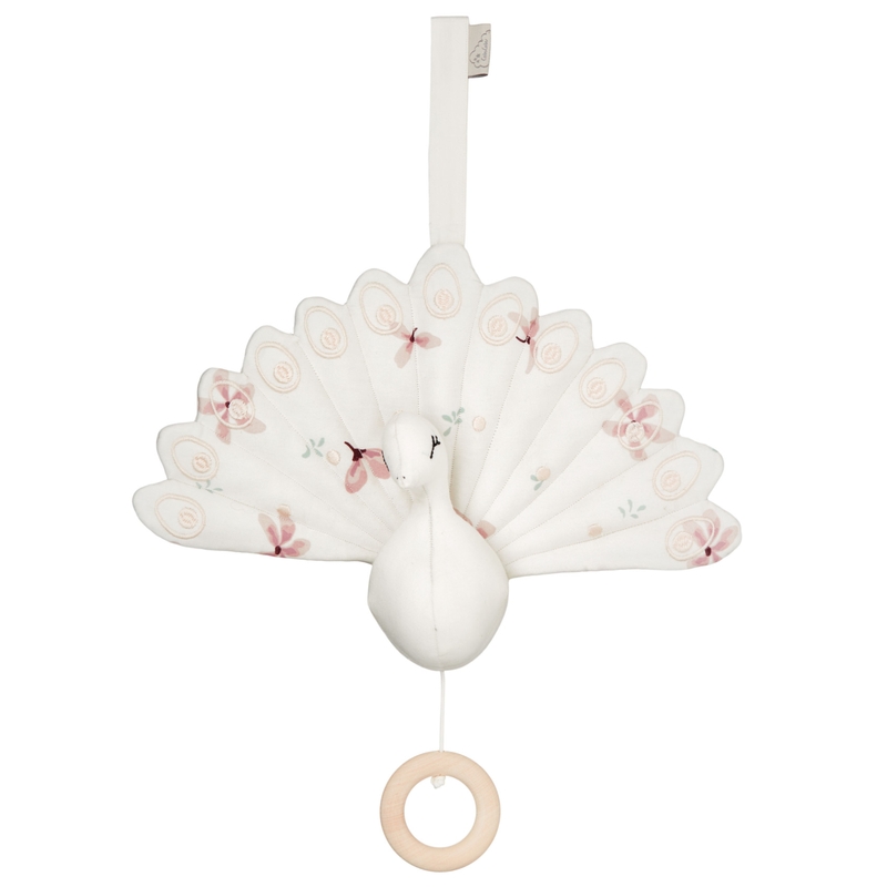 Bio Spieluhr 'Pfau Windflower' creme 29cm