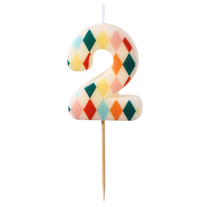 Kuchenkerze Ziffer 2 &#039;Zirkus&#039; 5,5cm