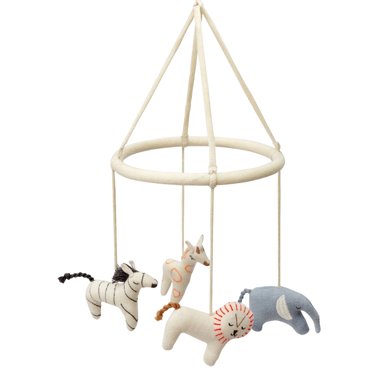 Mobile 'Safaritiere' Feinstrick natur ca. 35cm