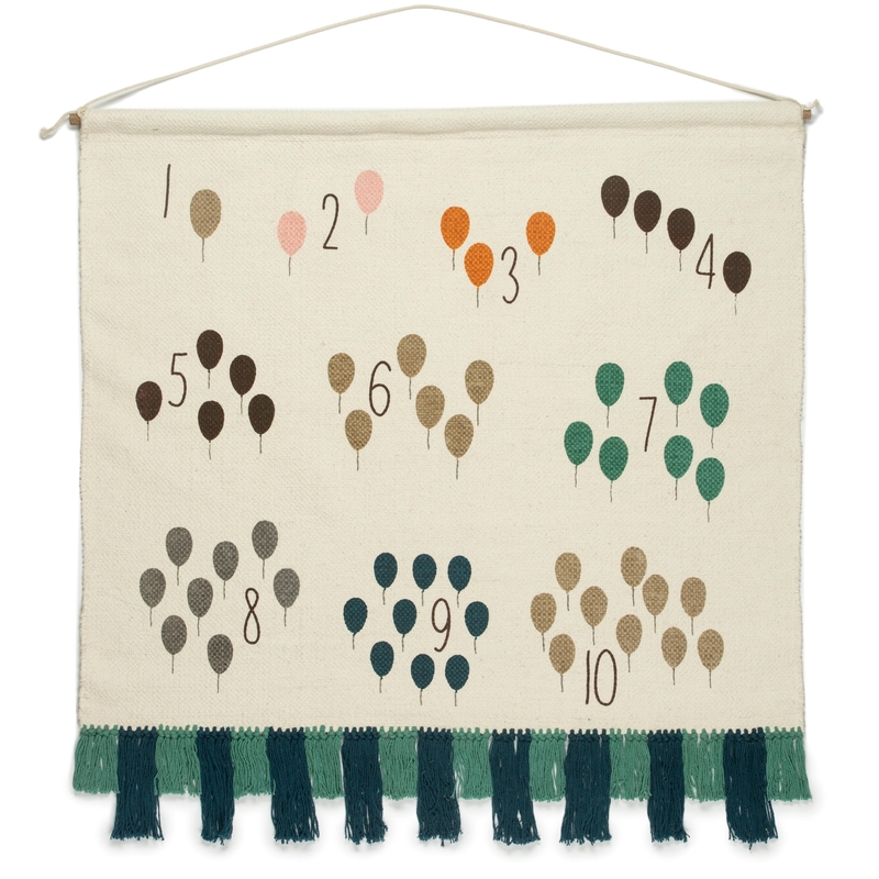 Wandteppich Zahlen 'Beta' creme 85x80cm