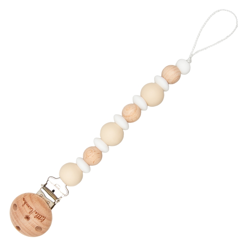 Schnullerkette Silikon & Holz 'Ivy' creme