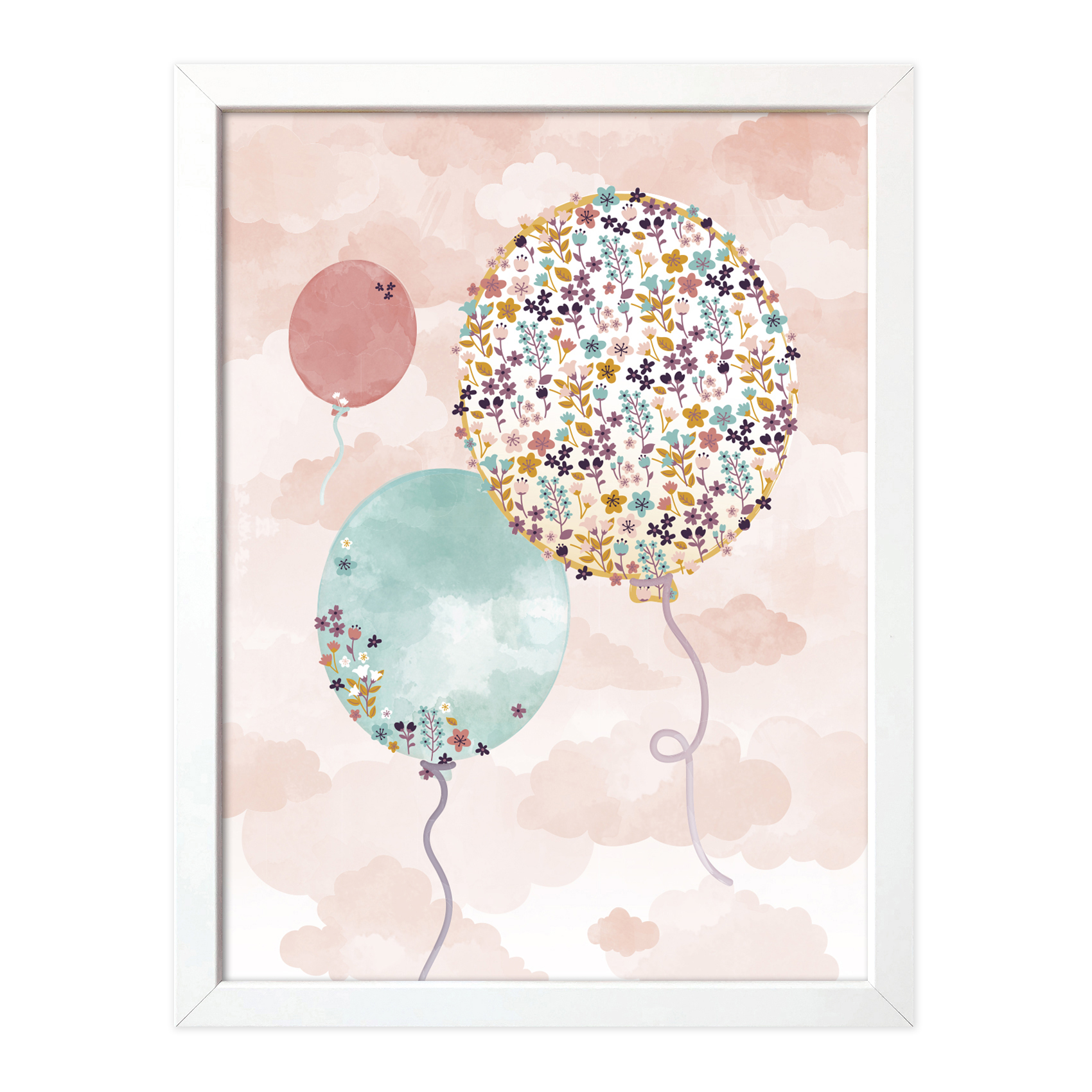Dinki Balloon Poster 'Blumen-Luftballons' pastell 30x40cm online kaufen