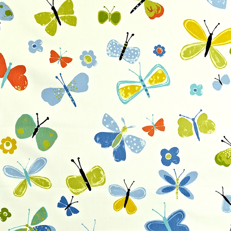 Kinderstoff &#039;Schmetterlinge&#039; blau/grün