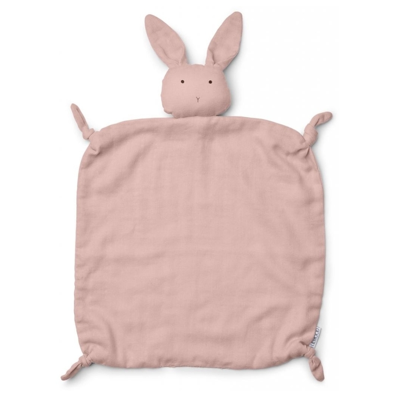 Schnuffeltuch 'Hase' Musselin puderrosa 35cm