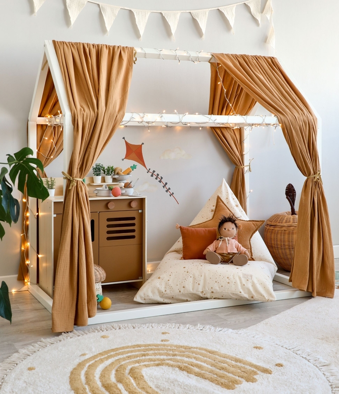 online kaufen 70x140cm Hausbett Montessori Childhome Buche weiß