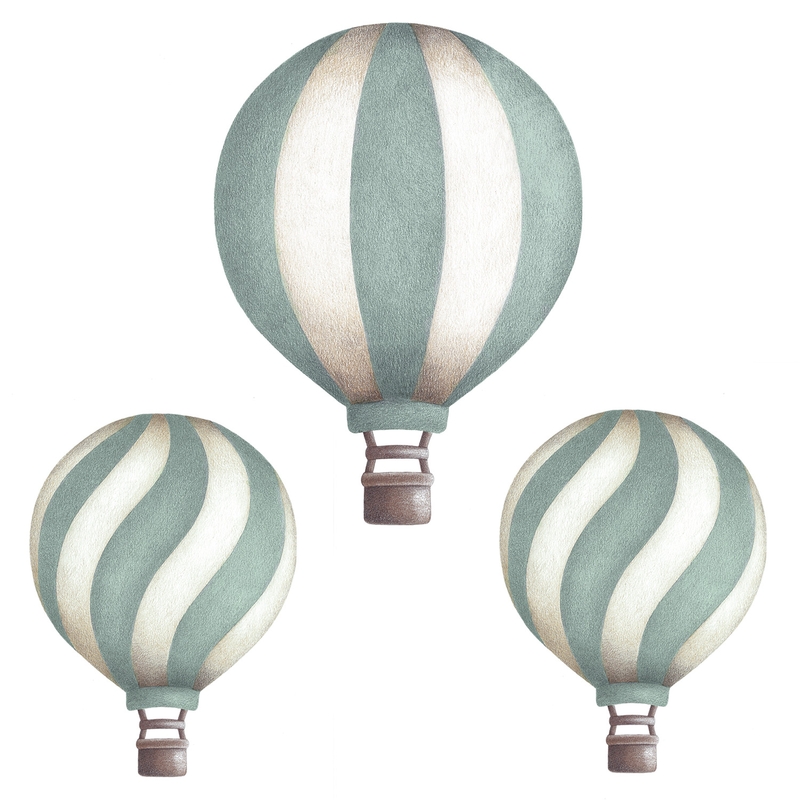 Wandsticker &#039;Heißluftballons&#039; mint 3D Optik