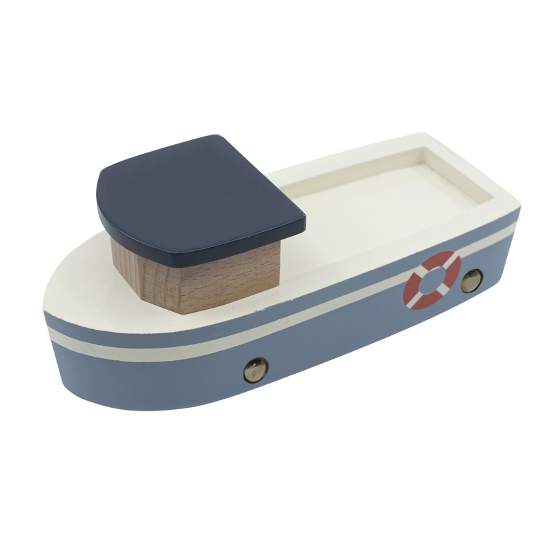 Fischerboot Holz blau ca. 15cm ab 1 Jahr