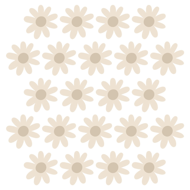 Wandsticker Blumen &#039;Daisies&#039; creme 22-tlg.