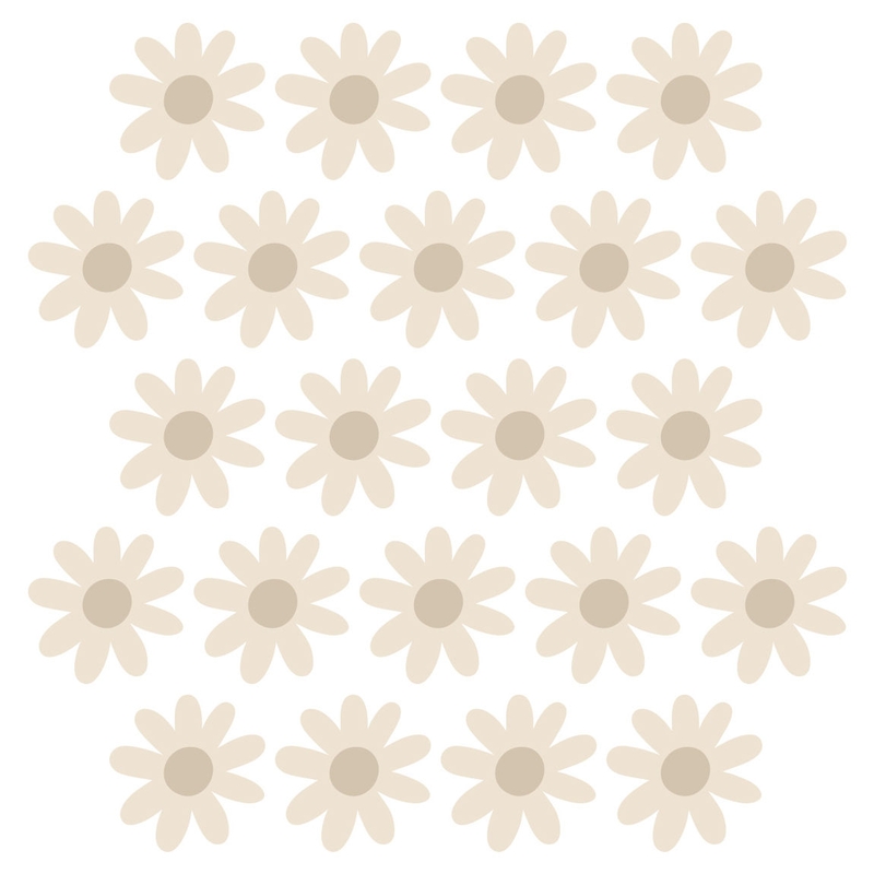 Wandsticker Blumen &#039;Daisies&#039; creme 22-tlg.