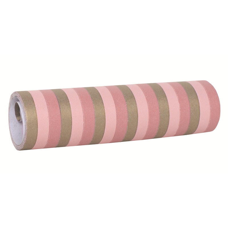 2er Set Partydeko Luftschlangen rosa/gold