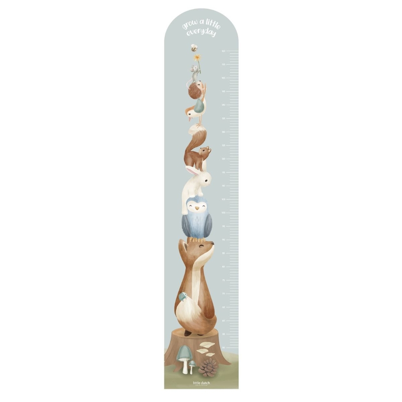 Wandsticker Messlatte &#039;Forest Friends&#039; blau 142cm