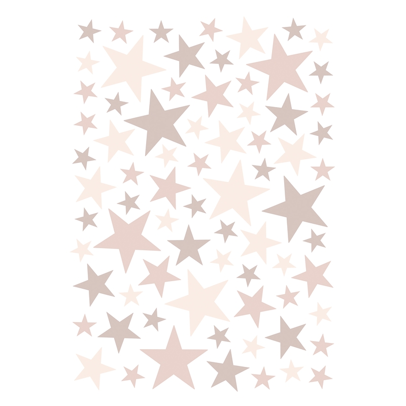 Wandsticker 'Basic Sterne' altrosa 74-tlg.