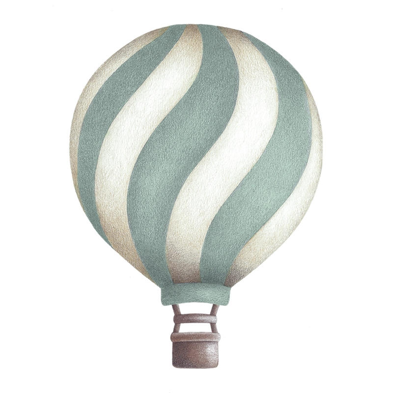 Wandsticker &#039;Heißluftballon&#039; gewellt mint