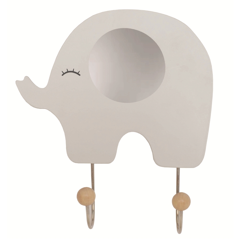 Garderobenhaken 'Elefant' Holz grau