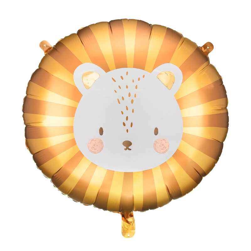 Folienballon Löwe gelb/braun rund 57cm