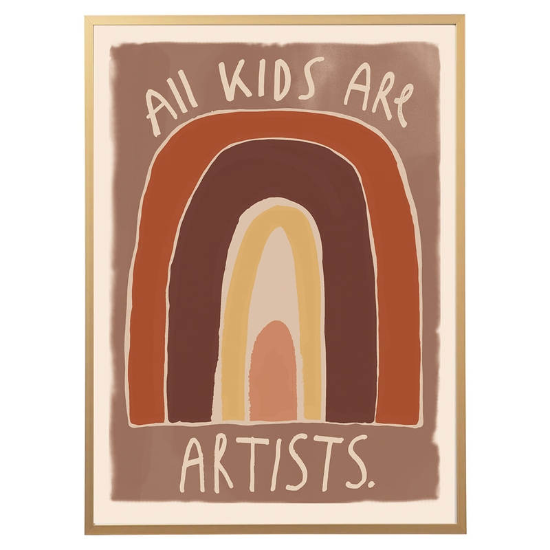 Poster &#039;All Kids Are Artists&#039; braun 50x70cm