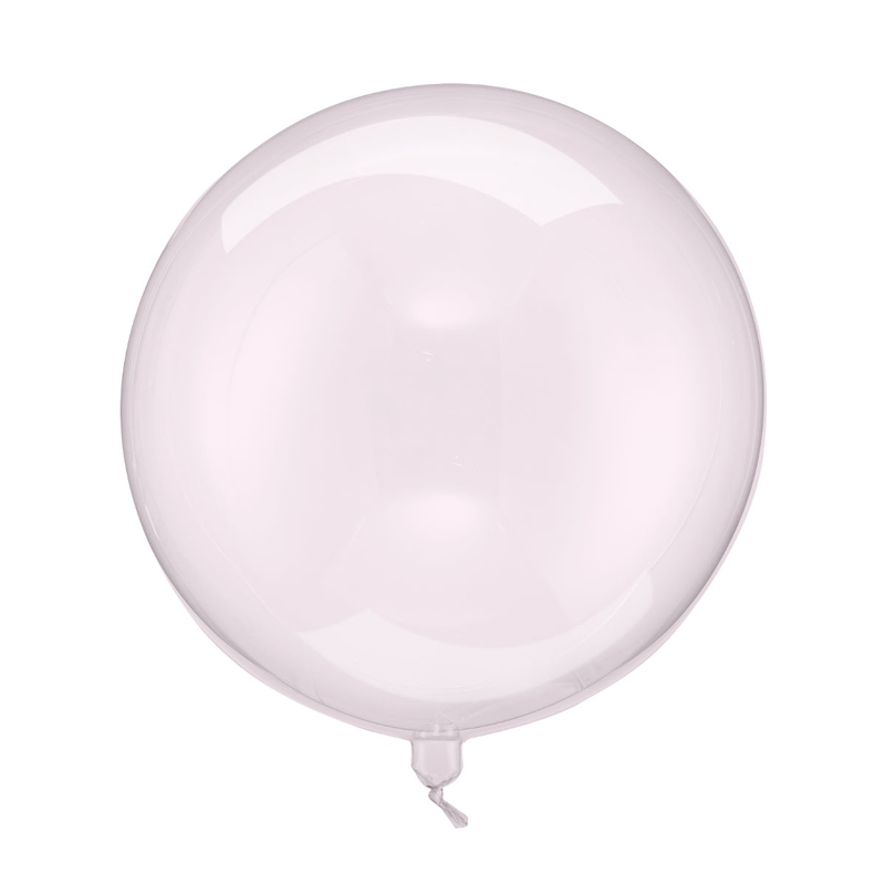 Folienballon transparent rosa rund 40cm