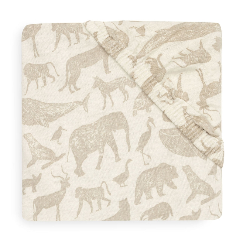 Kinderbettlaken &#039;Animals&#039; beige 70x140cm