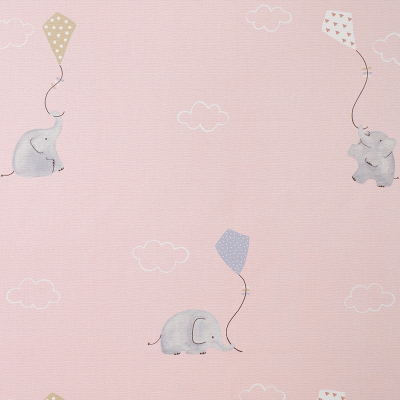 Stoff &#039;My Little World&#039; Elefanten rosa/beige