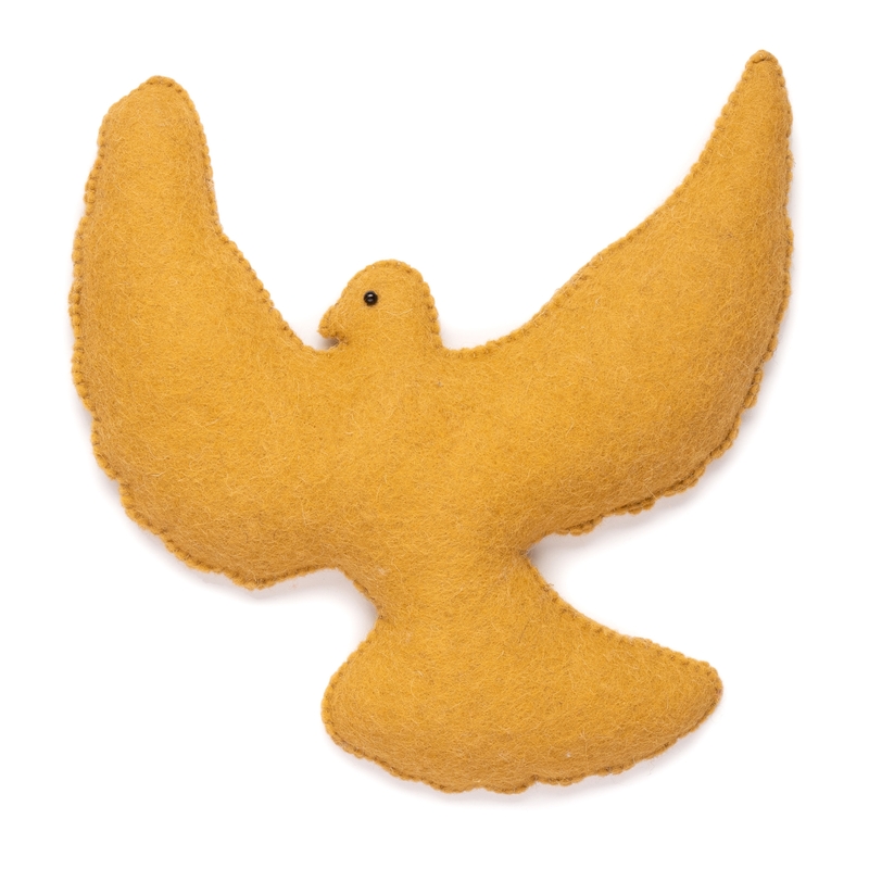 Filz-Wanddeko Vogel 'Kikki' senfgelb 30cm