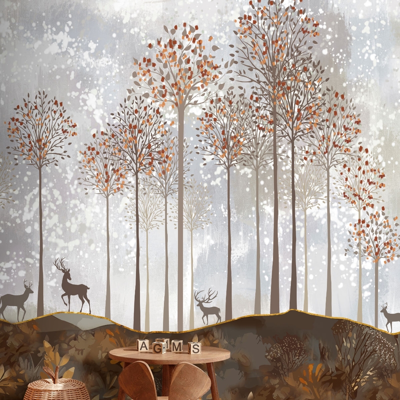 Fototapete &#039;Wald&#039; braun 212x280cm