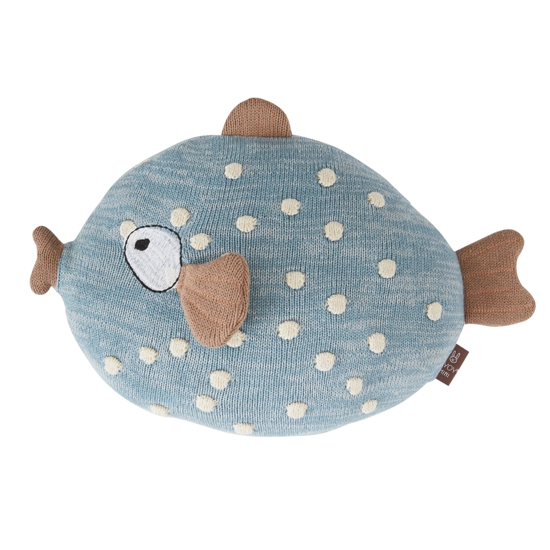 Kuscheltier &#039;Fisch&#039; Strick blau 30cm