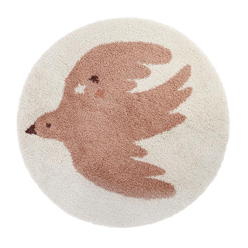 Kinderteppich &#039;Vogel Andino&#039; rund altrosa 120cm