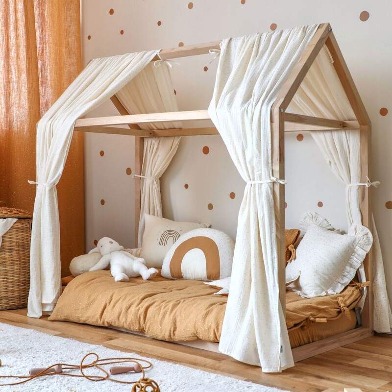 Bett baldachin WeißEr Bettvorhang, Bettvorhang für Kinder Kinder